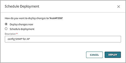 Screenshot of the Schedule Deployment settings